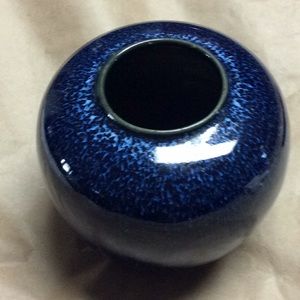 Vintage Speckled Cobalt Japanese Vase approx. 17” Circumference, weighs 8 Oz.